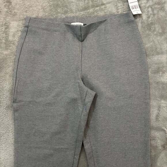 NWT Coldwater Creek Gray Straight Leg Pull On Ponte Knit Pants LARGE - Picture 2 of 6